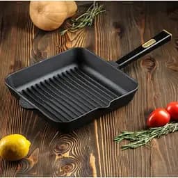 Сковорода-гриль Brizoll Optima-Black квадратна з ручкою 28х28х5 см (О282850G-P1) - мініатюра 2
