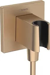 Шланговое подсоединение Hansgrohe FixFit Porter E с держателем Brushed Bronze 26889140, Бронза