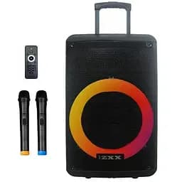 Портативна колонка ZXX-7878 Акустична система 600Вт RGB підсвічування з 2 мікрофонами і пультом 1х3" Чорний