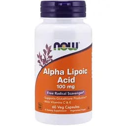 Натуральная добавка NOW Alpha Lipoic Acid 100 mg, 60 вегакапсул