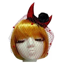 Шляпка-мини Чертовка с розой