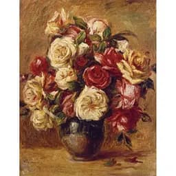 Алмазна мозаїка Букет троянд. Худ. Pierre-Auguste Renoir, 40*50 см см зі стразами на підрамнику повна викладка