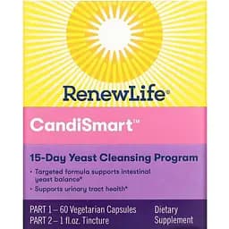 Комплексная 15-дневная программа очистки от кандиды Renew Life CandiSmart капли + 60 капсул