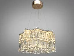 Підвісна кришталева люстра LED золото 68Вт