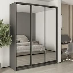 Шкаф-купе трехдверный MebelStar Комбо BG 3 Зеркала 190x60x240 см Антрацит (MBS-9799)