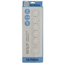 Мережевий фільтр Patron на 5 розеток чорний 5 м (EXT-PN-SP-1655) - мініатюра 2