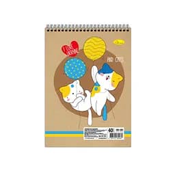 Блокнот "I love Ukraine and cats" А6 АП-1907-9, 40 аркушів, пружина зверху