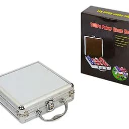 Настольная игра Johnshen Sports Покерный набор 100 фишек по 11,5 г без номинала (алюминиевый кейс) (59208)