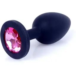 Силіконова анальна пробка Boss Of Toys Boss Series - Jewellery Black Silicon Plug Small Pink S, BS6400083