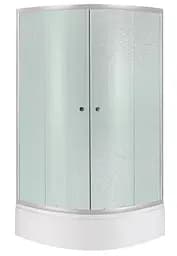 Набор Lidz Душевая кабина Latwa SC90x90.SAT.MID.FR полукруглая, стекло Frost 4 мм + Душевой поддон Kapielka ST90x90x26, с панелью