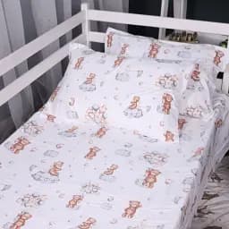 Простыня MirSon Teddy ballons 010 на резинке фланель 70x190 см (2200009654503)