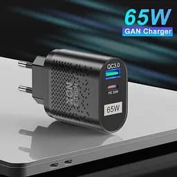 Зарядний пристрій XON PowerCharge 65W (PD33) USB Type-C (PCWB065033A1С1B 6051) Чорний - мініатюра 2