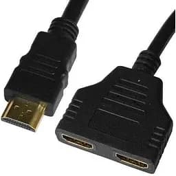 Перехідник TCOM штекер HDMI 2 гнізда HDMI-сплітер шнур 0.2 м