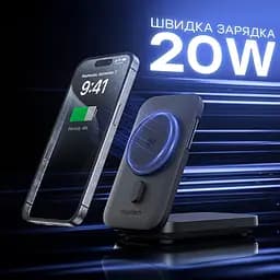 Повербанк з підставкою 10000mAh Choetech B750 Black QC3.0 PD3.0 бездротова зарядка смартфонів та Apple Watch (43-00133) - мініатюра 4