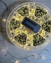 Гірлянда роса мішура на зеленому проводі 100 метрів 3000лед Niki Light хвойна лапа з режимами вулична гірлянда на пульті тепло біла - мініатюра 4