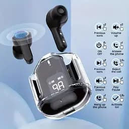 Бездротові Bluetooth-навушники з цифровим дисплеєм і Hi-Fi T2 TWS  звуком Чорні - мініатюра 2