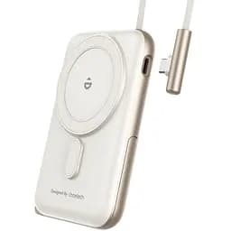 УМБ Choetech Magnetic Wireless 10000mAh 20W PD USB-C In/Out, Qi-15W,buid-in cabel White (B735-CCWH) - мініатюра 6