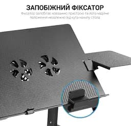 Стіл-підставка для ноутбука 17.3 дюйма з охолодженням OfficePro OPCD-1230 2xfans Black - мініатюра 9