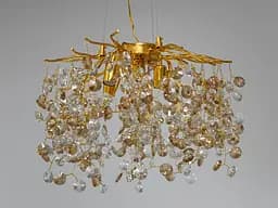Елітна кришталева люстра з гілочками, алюмінієвий каркас, золото