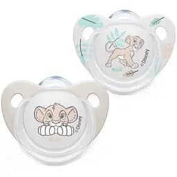 Пустышка силиконовая Nuk Lioin King, ортодонтическая, 0-6 мес, 2 шт. (3952437)