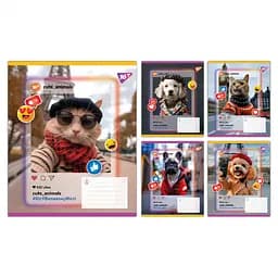 Тетради ученические 48 листов линия Yes Cute animals, 10 шт. в упаковке