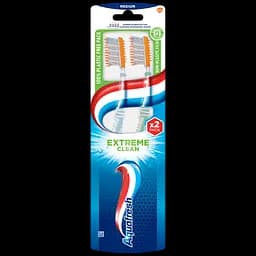 Зубна щітка Aquafresh Extreme Clean Medium 1+1, середня, в ассортименті, 2 шт. - мініатюра 2