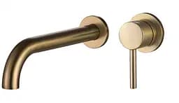 Смеситель для раковины VBI Milano Long brushed gold скрытого монтажа VBI-050103BG Золотой