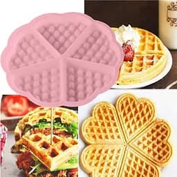 Силіконова форма для випічки вафель Серце, Kitchen Master Рожевий 86191