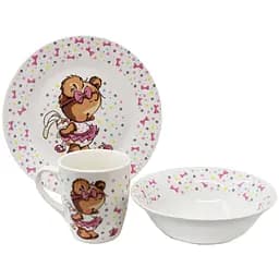 Набір дитячого посуду GGP Teddy Girl порцеляна 3 предмети (76001662)