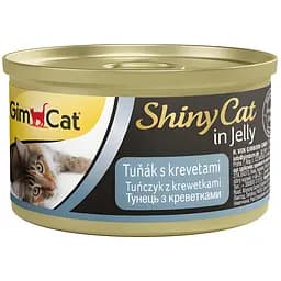 Вологий корм для котів GimCat ShinyCat in Jelly з тунцем та креветками 70 г