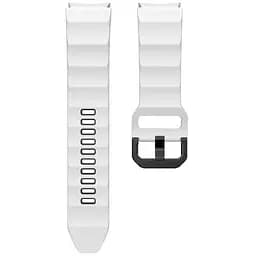 Ремінець для Samsung Galaxy Watch 4 Classic 42mm - біло-чорний ширина кріплення 20мм силікон розмір L Watchbands Ribbed (W11-6WB17759971)