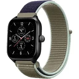Ремінець нейлоновий на липучці BeWatch Xiaomi Amazfit BIP/GTS/GTR 20 мм Khaki (1011346.3UW)