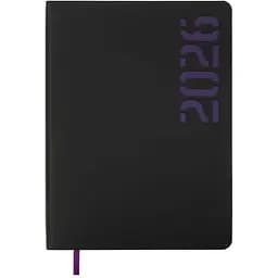 Ежедневник датированный Buromax Neon 2026 A5 искусственная кожа фиолетовый (BM.21153-07)
