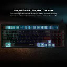 Клавіатура мембранна FORGE GK110 UA 98key, USB-A, EN/UKR/RU, LED, чорний MSI teh0013900 - мініатюра 5
