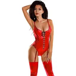 Боди Glossy Wetlook Doja XL (красный)