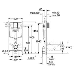 Інсталяція для унітазу Grohe Rapid SL 3884000G - мініатюра 2