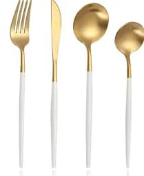 Набор столовых приборов золото White из нержавеющей стали 18/10 на 4 предмета.