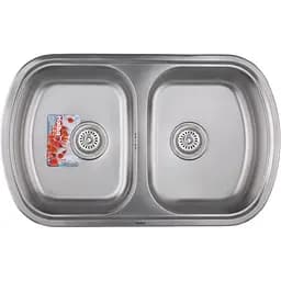 Мойка кухонная HAIBA 80x49 DOUBLE satin (HB0652)