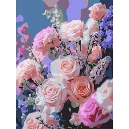 Картина по номерам Strateg Розовые цветы 30х40 см (SS-1296)