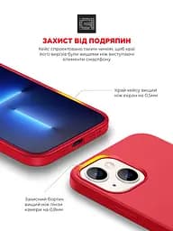 Силиконовый чехол для Apple iPhone 13, ICON2 Case, красный, противоударный, панель, защита всего корпуса, матовая поверхность Soft Touch, выступает над дисплеем, совместим с защитными стеклами и пленками, с микрофиброй, ArmorStandart (ARM60483) - мініатюра 5