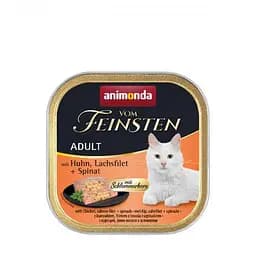 Вологий корм Animonda Vom Feinsten для кішок, з куркою, лососем та шпинатом, 100 г