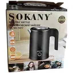 Електрочайник Sokany SK-SH-1077 міні 0.5 л 1000 Вт Чорний  - мініатюра 5