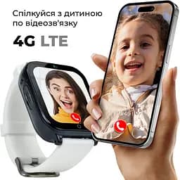 Смарт-годинник JETIX DF100 Pro з 4G відеодзвінком, вібродзвінком і вологозахистом IP67 — White - мініатюра 2