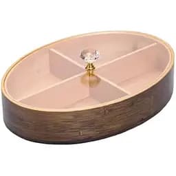 Менажниця бамбукова Yiwu HB-40-8 овальна з кришкою Бежевий