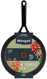 Сковорода RINGEL Curry 24 см глубокая прямые борта гранитное покрытие ручка на заклепках ㅤ ㅤ