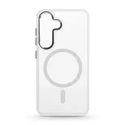Чехол Samsung Galaxy S25 5G, Unit MagSafe, белый, прозрачный, магсейф, противоударный, магнитный, панель-накладка с поддержкой MagSafe, с поддержкой беспроводной зарядки, TPU+PC, защита всего корпуса, ударопрочный, ArmorStandart (ARM82261)