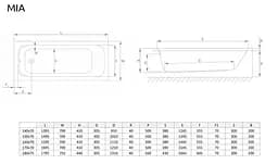 Ванна акрилова Radaway Mia 160x70 + ніжки WA1-50-160x070U - мініатюра 3