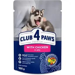 Влажный корм для щенков Club 4 Paws с курицей в желе 100 г (B5510211)