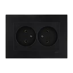 Розетка EXEN Karell двойная врезная черная