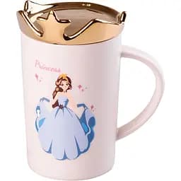 Чашка керамическая Happy Life Princess с крышкой белая 400 мл HPCYM0845W